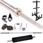 Barra Olímpica Musculación Cromada Acero (4 y 6 rodamientos)